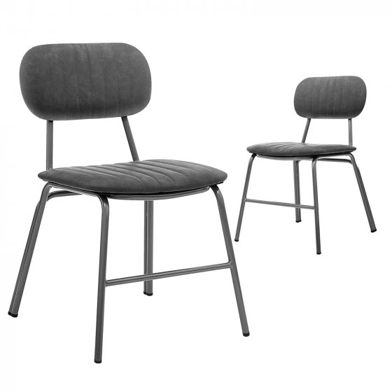Stuhl 2er Set Vivila Dunkelgrau 