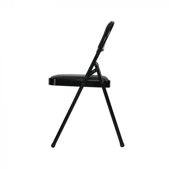 Klappstuhl Kunstleder Gestell Schwarz 6er-Set Schwarz