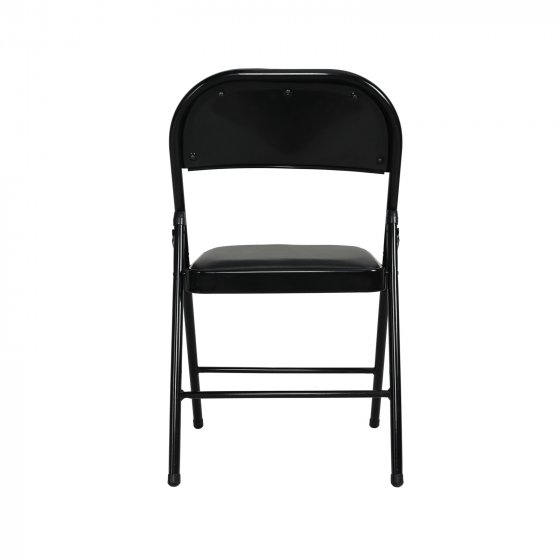 Klappstuhl Wedigo Kunstleder Schwarz-Schwarz 2er-Set 