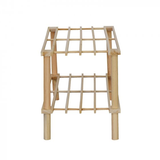 Schuhregal 2 Ebenen Anea Holz Natur