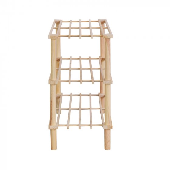 Schuhregal 3 Ebenen Anea Holz Natur