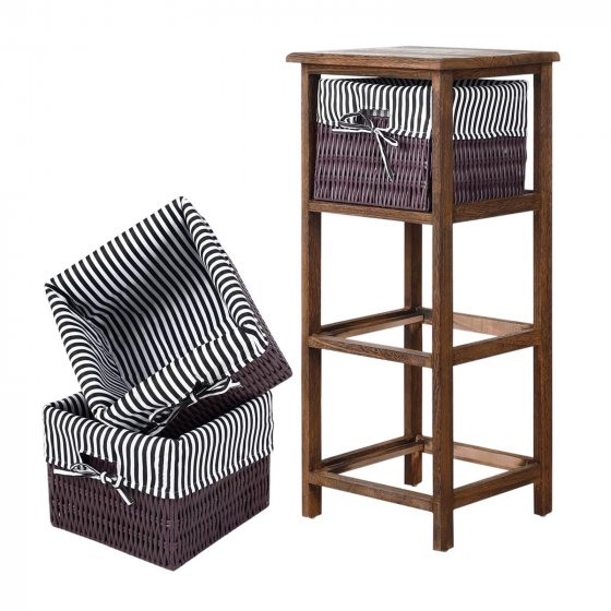 Regal mit 3 Körben Mia Landhaus Braun 