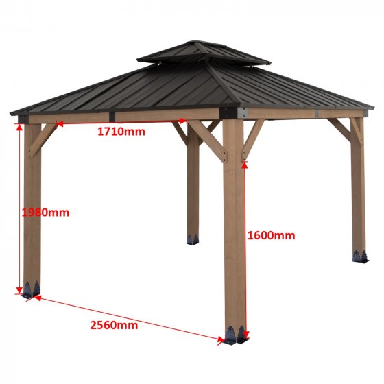 Terrassenüberdachung 308 x 308 cm Jorin 