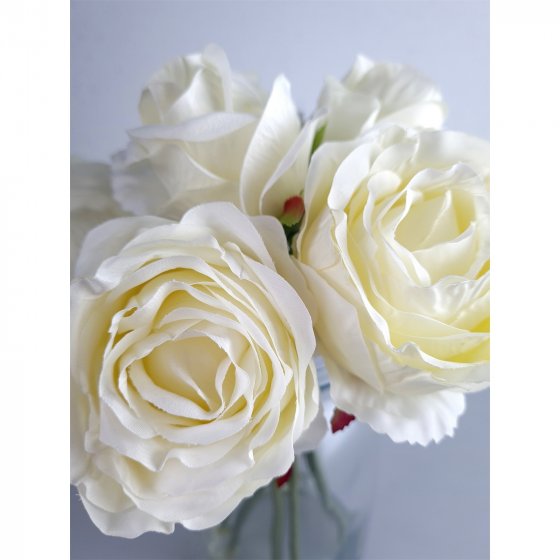 Rosenstrauß mit Vase Weiß