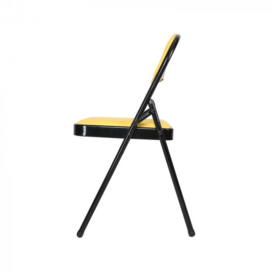 Klappstuhl Wedigo Kunstleder Gelb-Schwarz 