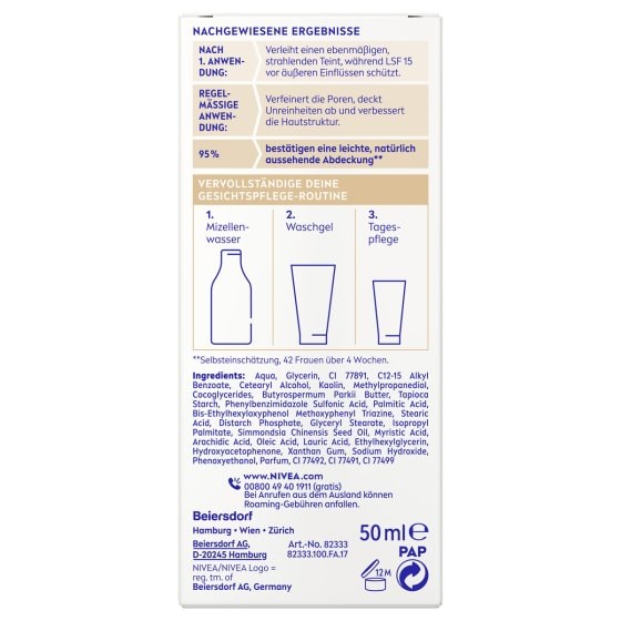 Nivea 5in1 getönte Tagespflege BB 24h für helle Hauttypen 50ml 