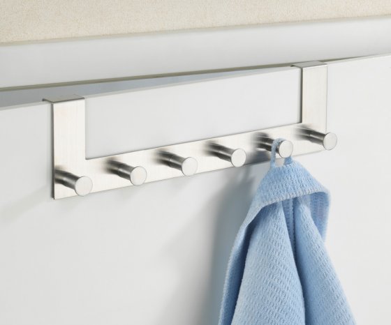 Türgarderobe Edelstahl Mod. Celano 2er Set, je 6 Haken, für Türfalzstärken bis 2 cm 
