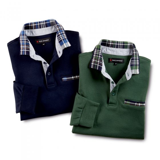 Interlock Shirt m.Kontr.,marin M | Marine