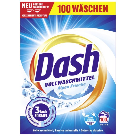 Dash Vollwaschmittel Alpen Frische mit angenehmen Duft 100WL 