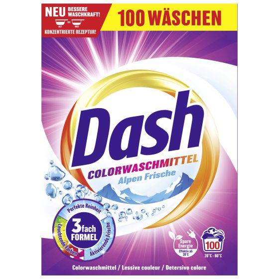 Dash Colorwaschmittel Alpen Frische für Reinheit und Frische 100WL 