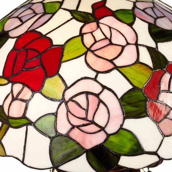 Tischleuchte „Rosen“ im Tiffany-Stil 