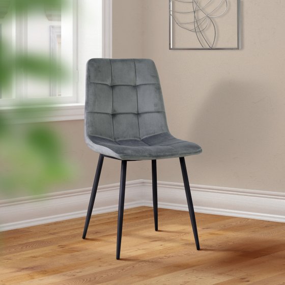 Stuhl Mesa Velvet Grau