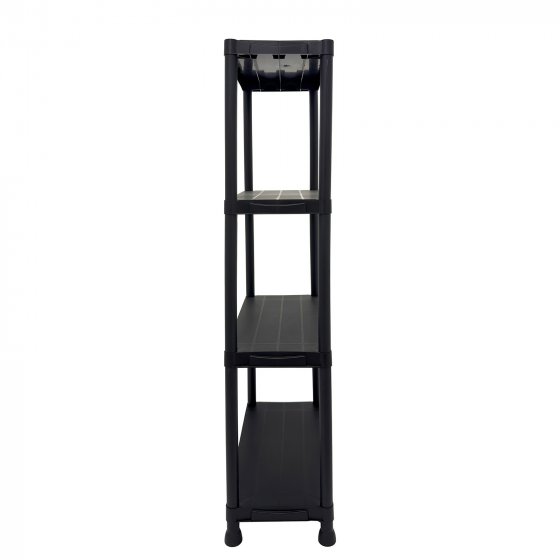 Regal mit 4 Böden Schwarz Kunststoffregal 