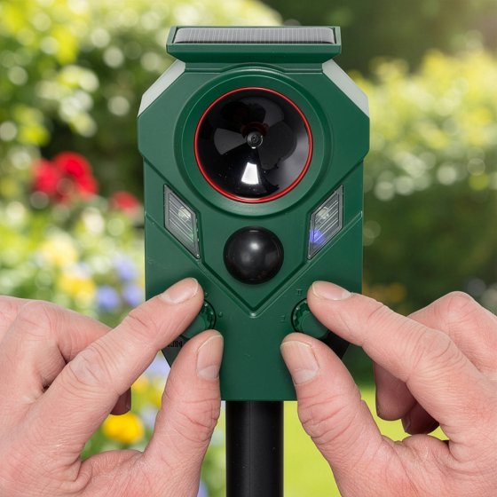 Mini-Solar-Ultraschall-Tiervertreiber 