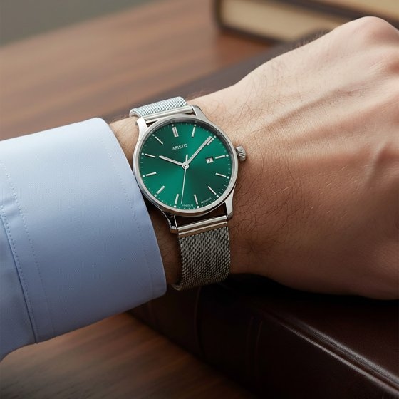 Herren Milanaise Uhr  Grün