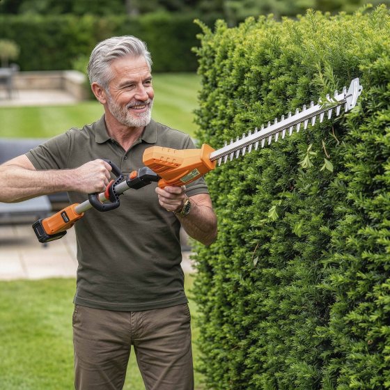 Kabellose Multiwinkel-Heckenschere 