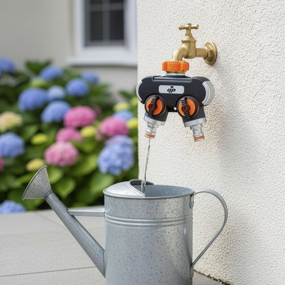 Wasserhahn-Verteiler 2-fach 