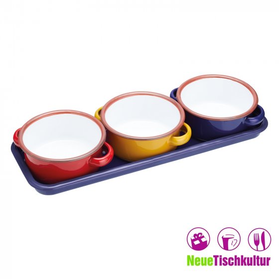 Dippschalen-Set 3-teilig, mit Tablett World of Flavours 