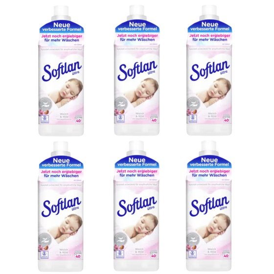Softlan Weich und Mild Sensitive für empfindliche Haut 1000ml 6er Pack 