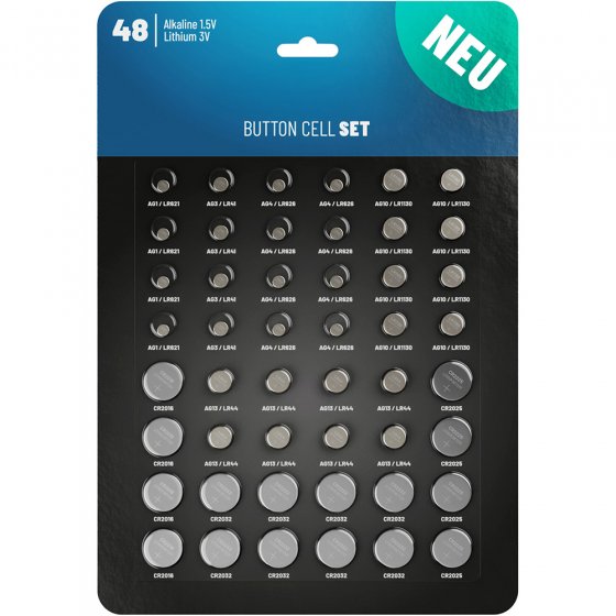 48-teiliges Knopfzellensortiment 