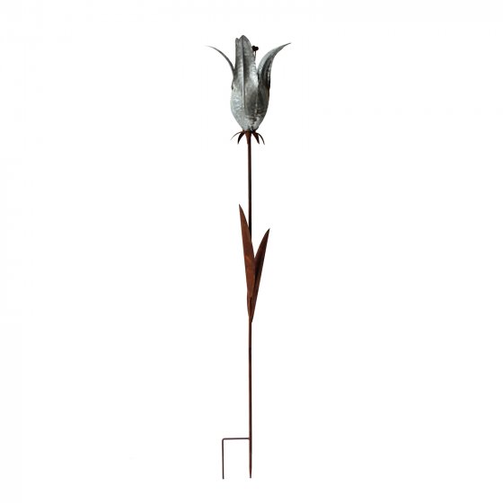 Blumenstecker Celia aus Metall in Rostoptik 