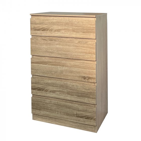 Kommode mit 5 grifflosen Schubladen Sonoma Modernes Design 