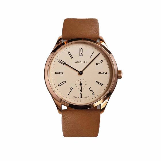 Herrenuhr rosé mit Lederband 