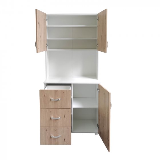 Küchenschrank Weiß Artisaneiche Blanca