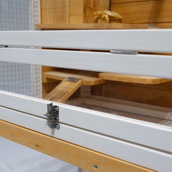 Erhöhter Kleintierkäfig aus Holz Nagerkäfig für Kaninchen, Meerschweinchen und Co. 