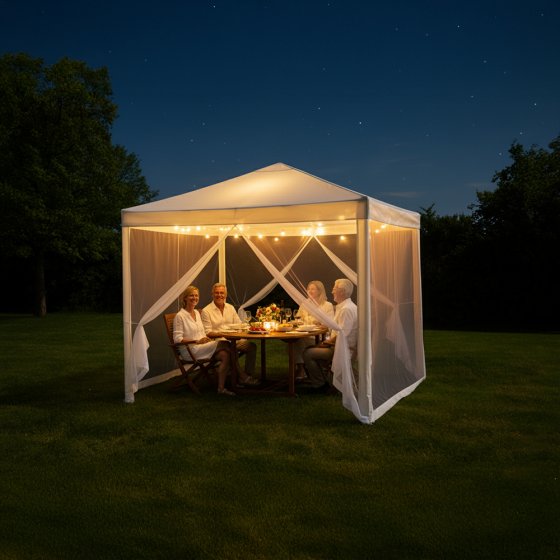 Gartenpavillon mit integriertem Moskitonetz 