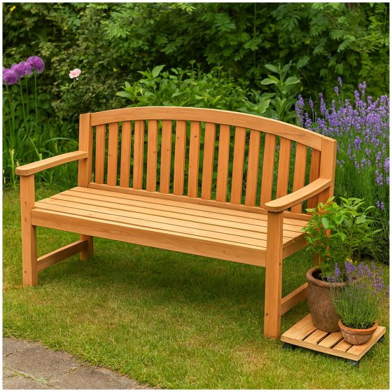 Stilvolle 2-Sitzer-Gartenbank aus Holz Perfekt für Garten, Terrasse und Balkon 