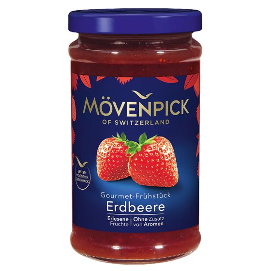 Mövenpick Erdbeere Gourmet Frühstück Fruchtaufstrich aromatisch 250g 
