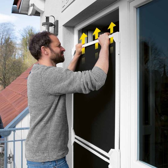 Teleskop-Insektenschutzgitter für Balkon- und Terrassentüren, weiß 