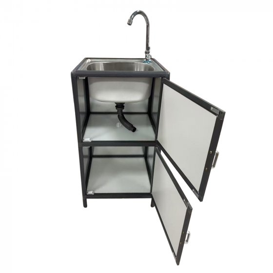 Spüle mit Unterschrank für Outdoorküche Grau 