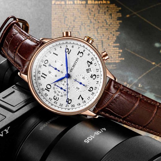 Herrenchronograph mit Lederband 
