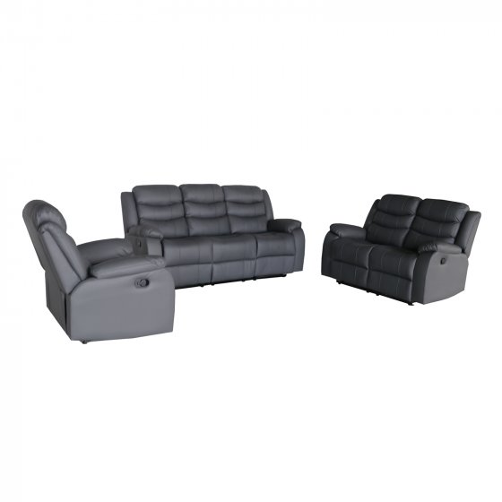 Sofagarnitur mit Relaxfunktion Kirwall Anthrazit