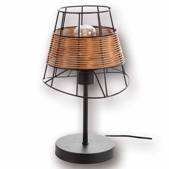 Rattangeflecht-Tischlampe 
