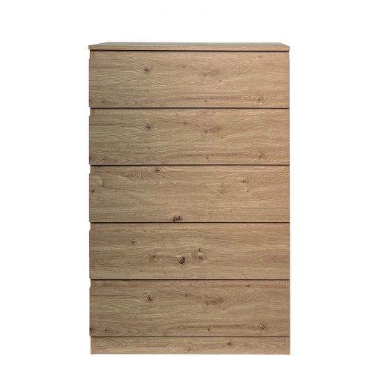 Kommode mit 5 grifflosen Schubladen Artisaneiche Thekla 
