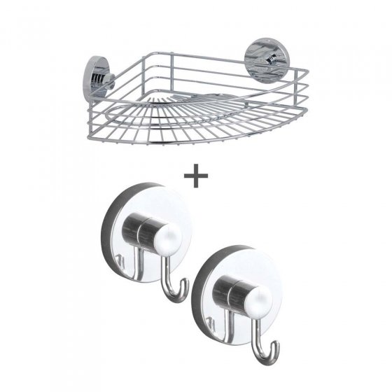 Wenko Vacuum-Eckablage mit 2 Haken 