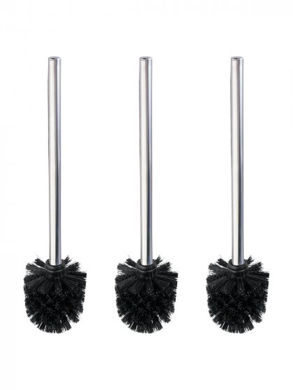 WC-Bürste mit Edelstahlstiel Glänzend 3er Set 