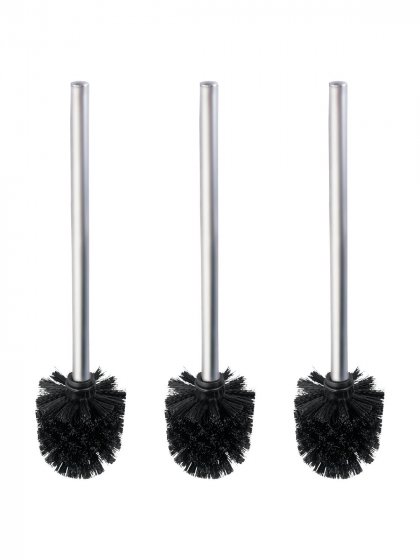 WC-Bürste mit Edelstahlstiel Matt 3er Set, Ø 8 x 35 cm 