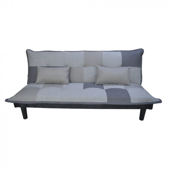 Couch Karo mit Schlaffunktion Grau 