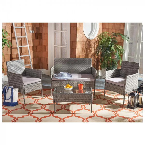 Gartenmöbel Grau 4-teiliges Set Wiebke 