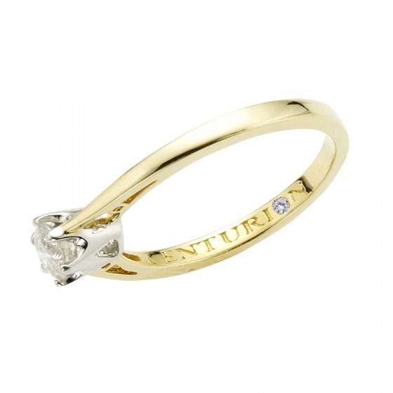 Ring Gold 585 zweifarbig mit Diamant 0,25ct. 