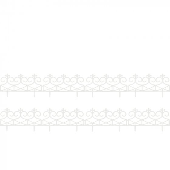 Rasenkante 960 cm weiß mit Solarlichterkette 