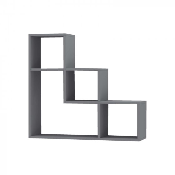 Modernes Wandregal Betonfarben Stufenform Regal 61 x 56 x 17 cm
