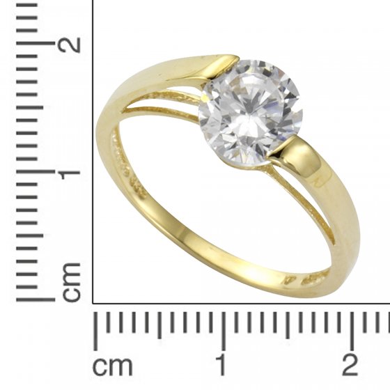Ring Gold 333 mit Zirkonia weiß 8mm 