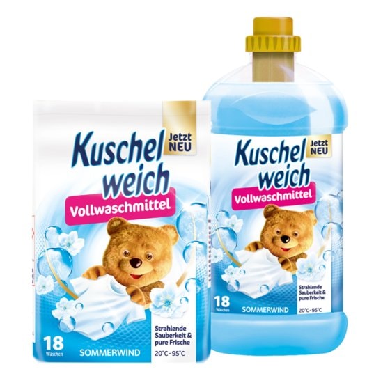 Kuschelweich Vollwaschmittel flüssig Sommerwind für 18 Waschladungen 