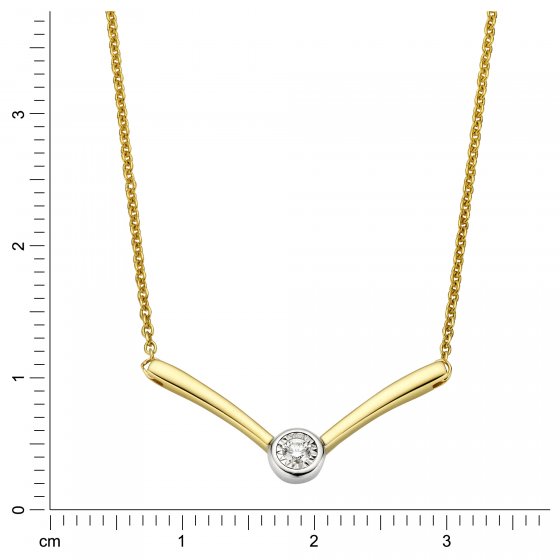 Halskette Gold 375 mit Brillant 0,03ct. 