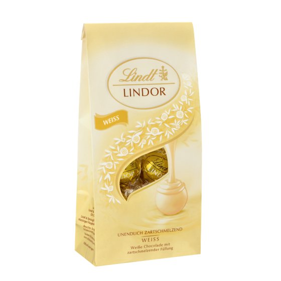 Lindt Lindor Beutel Weiss mit zartschmelzender Schokolade 136g 